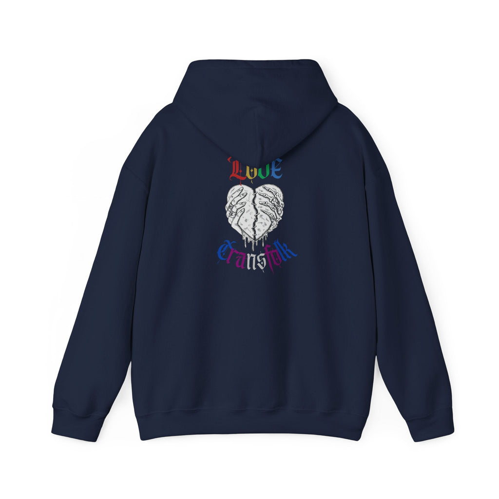 Love Transfolk Gothic Grunge Graphic Transcend Hoodie (Unisex) Navy