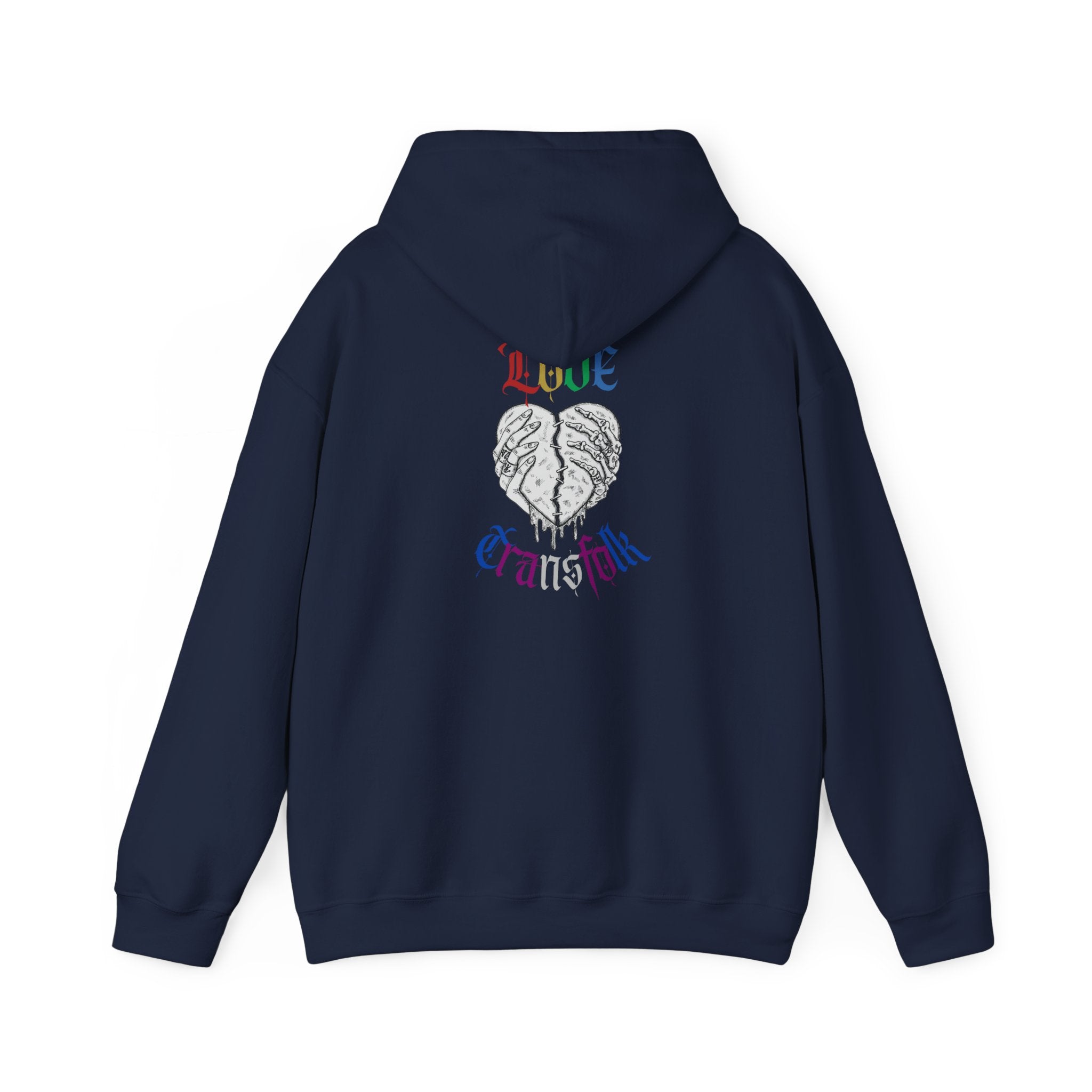 Love Transfolk Gothic Grunge Graphic Transcend Hoodie (Unisex) Navy