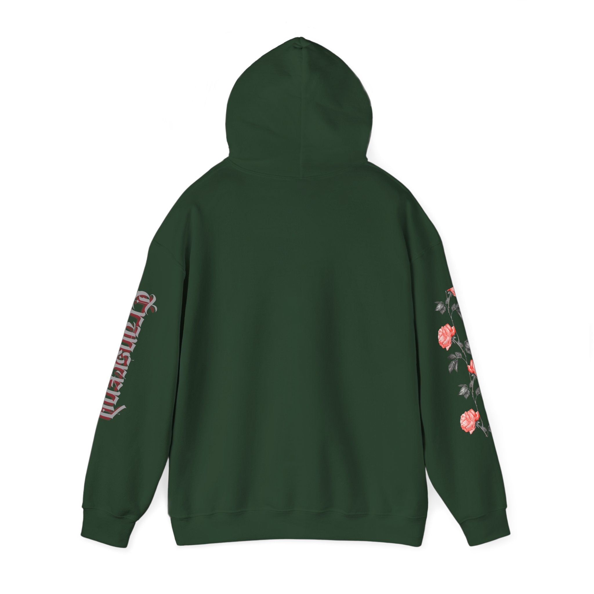 Love Everyone Gothic Graphic Transcend Hoodie Sweatshirt (Unisex) Forest Green
