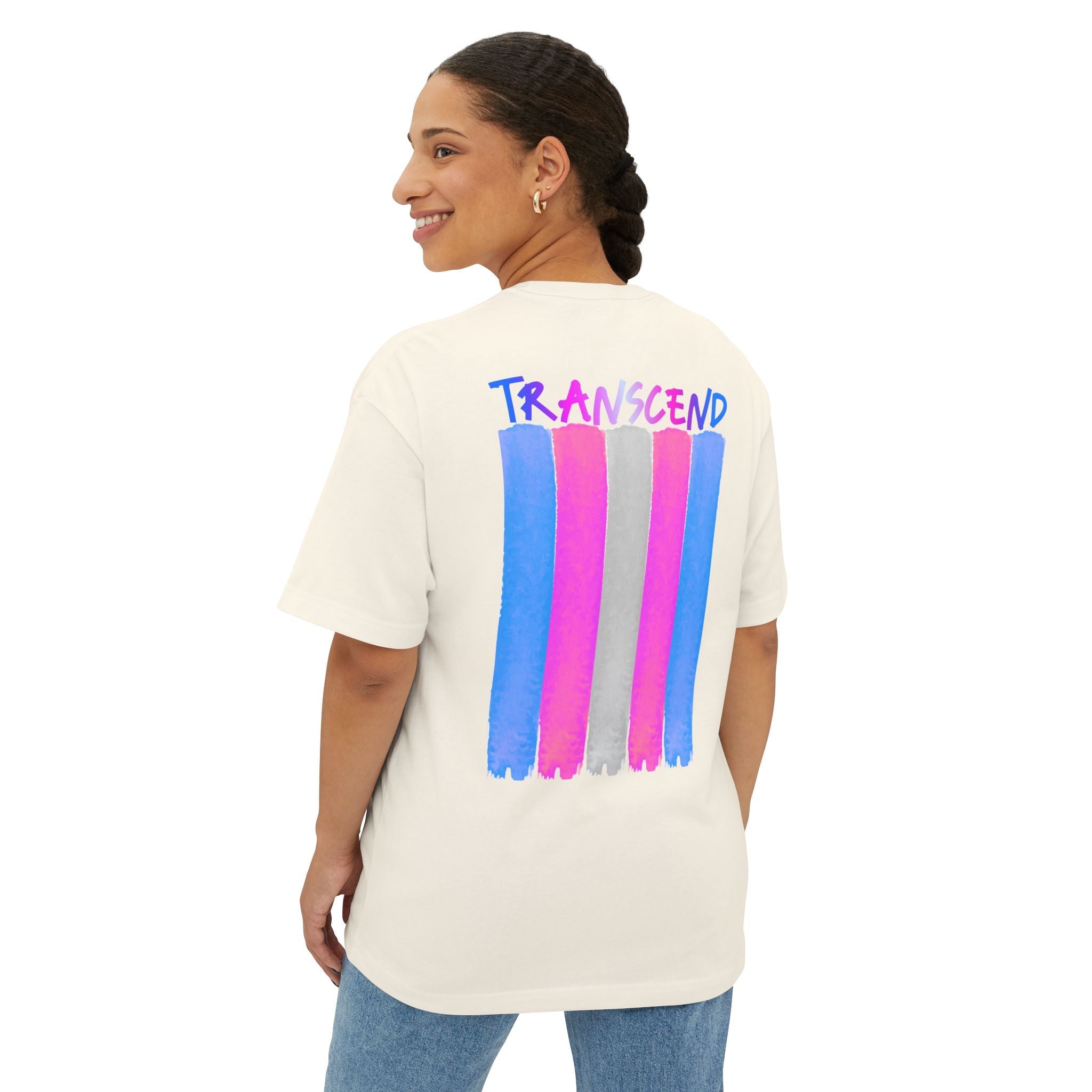 Transcend Flag Tee – Wear Your Truth Graphic Comfy Shirt (Unisex) Natural