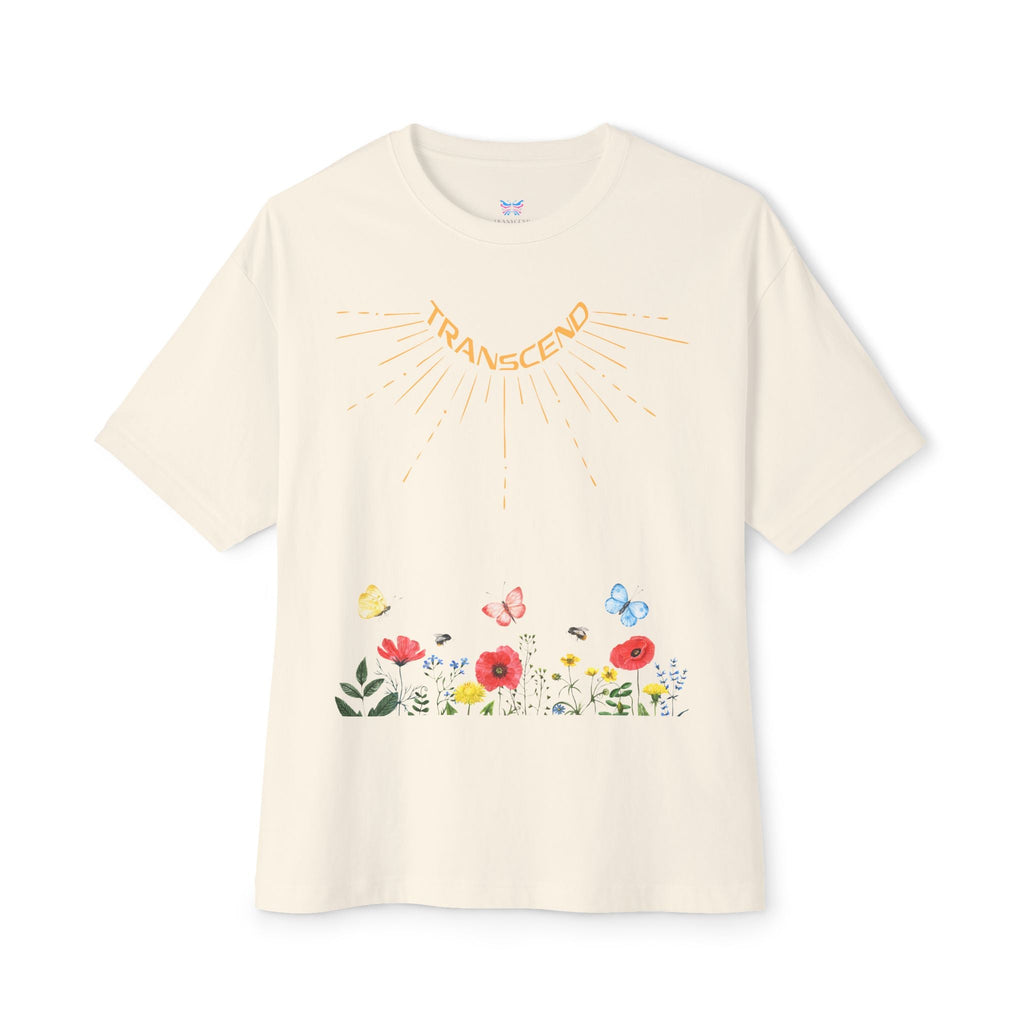 Rise And Grow Garden Transcend Graphic Oversized T-Shirt (Unisex) Natural