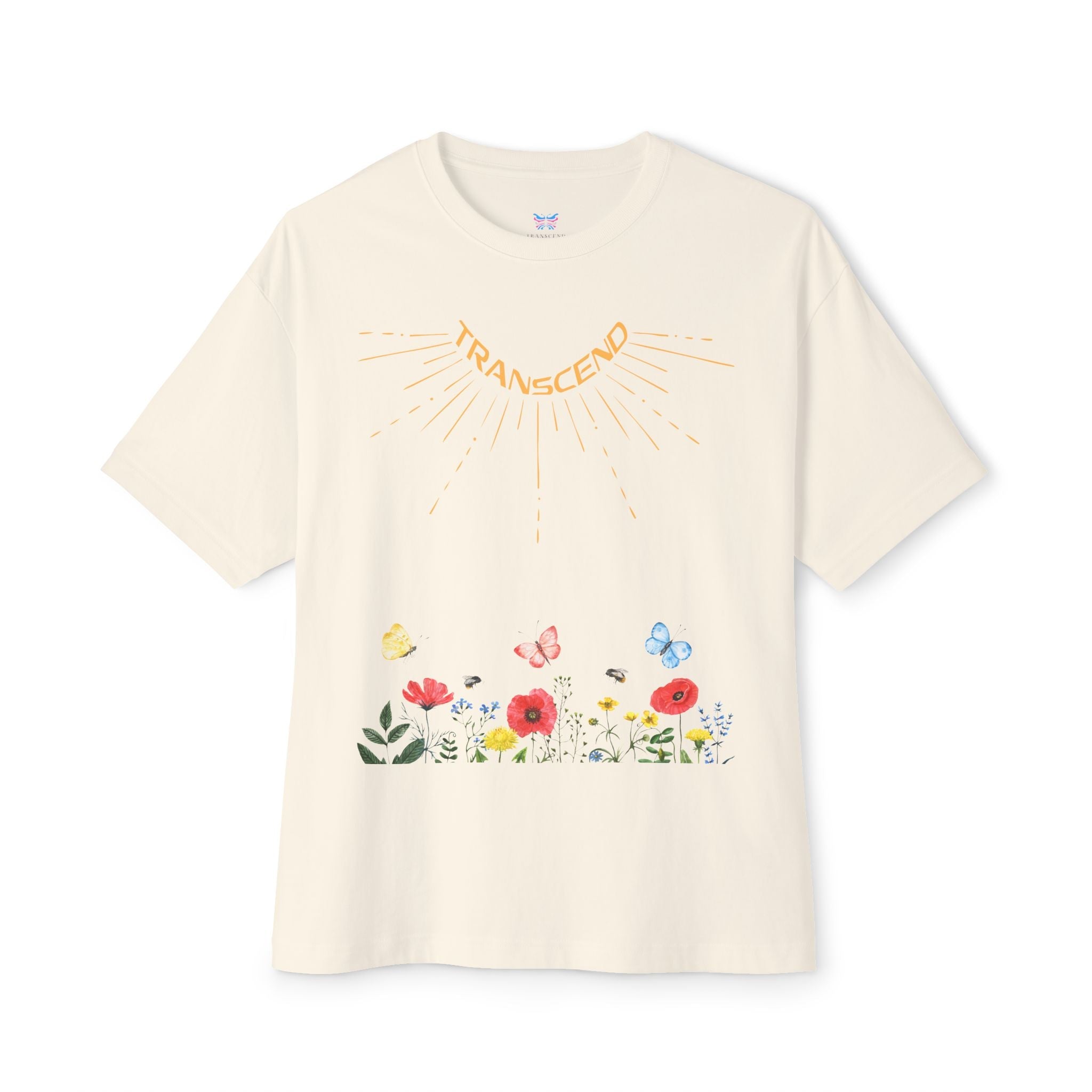 Rise And Grow Garden Transcend Graphic Oversized T-Shirt (Unisex) Natural