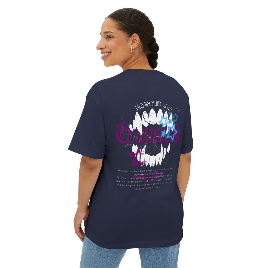 Bite Back Transcend Oversized Boxy T-Shirt (Unisex) Navy