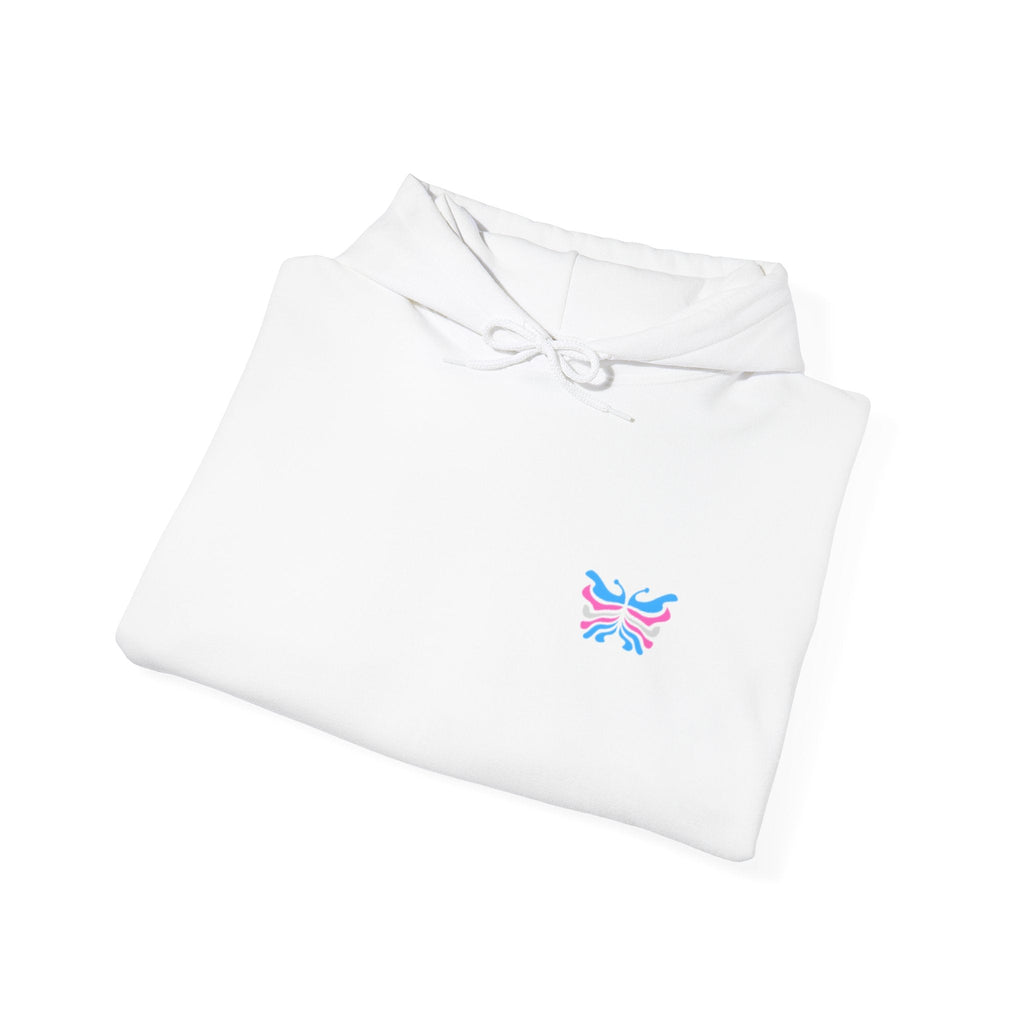 Transcend Logo Hoodie Minimalist Graphic Sweatshirt (Unisex) White