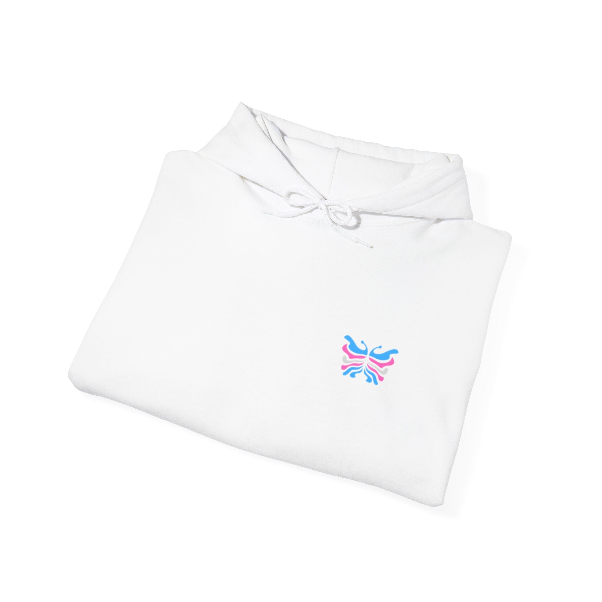 Transcend Logo Hoodie Minimalist Graphic Sweatshirt (Unisex) White