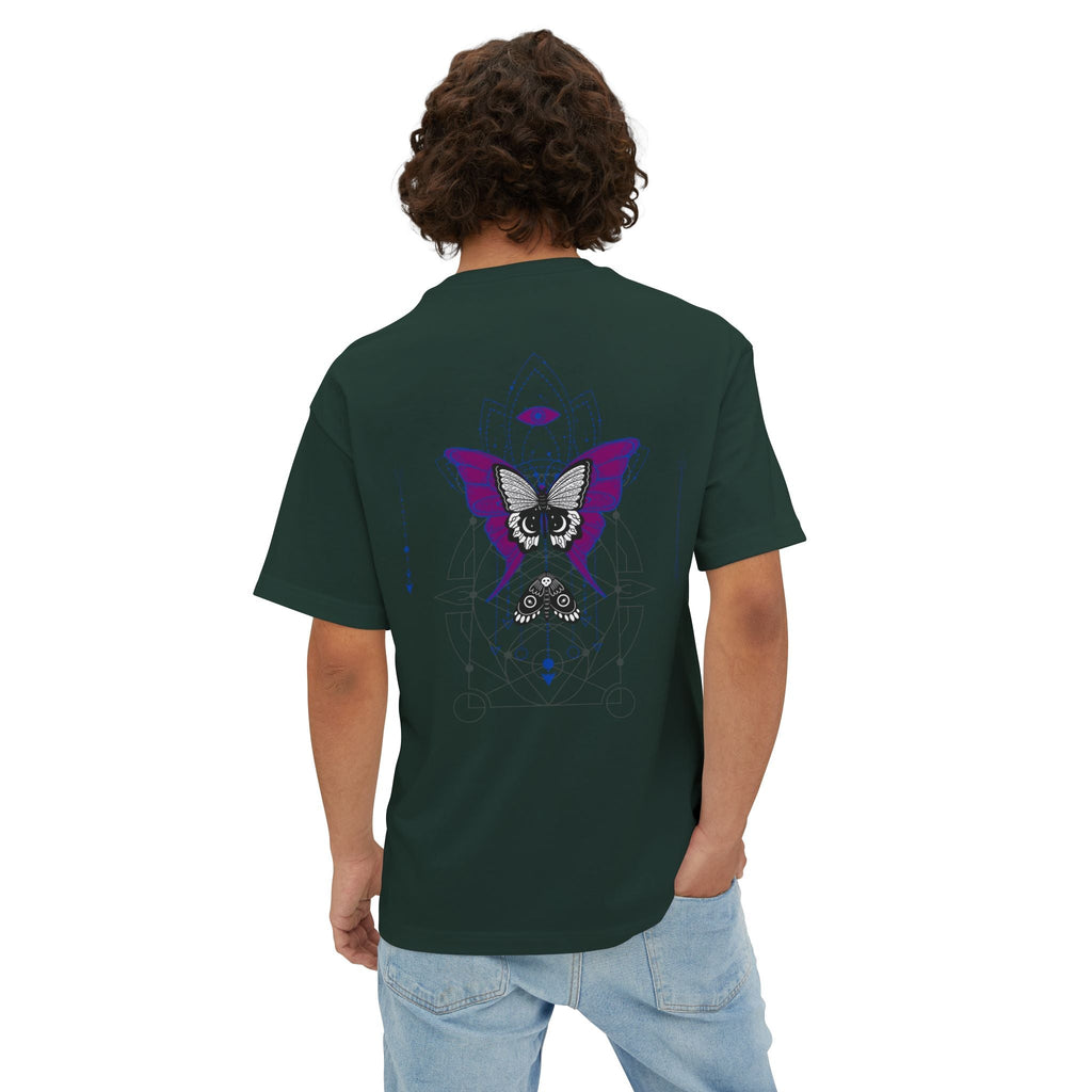 Geometric Butterfly Gothic Graphic Transcend T-Shirt (Unisex) Forest Green