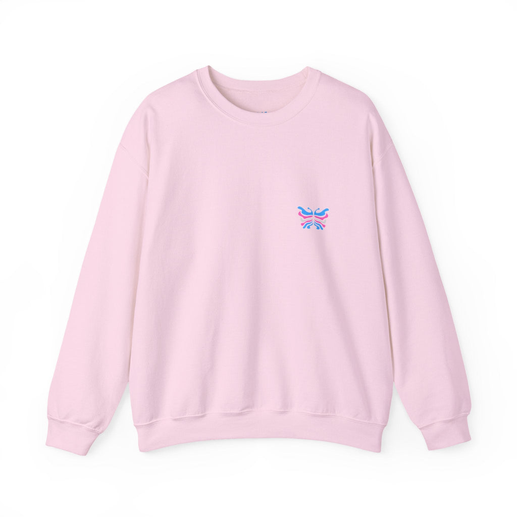 Transcend Logo Crewneck Graphic Long Sleeve Comfy Cotton (Unisex) Soft Pink