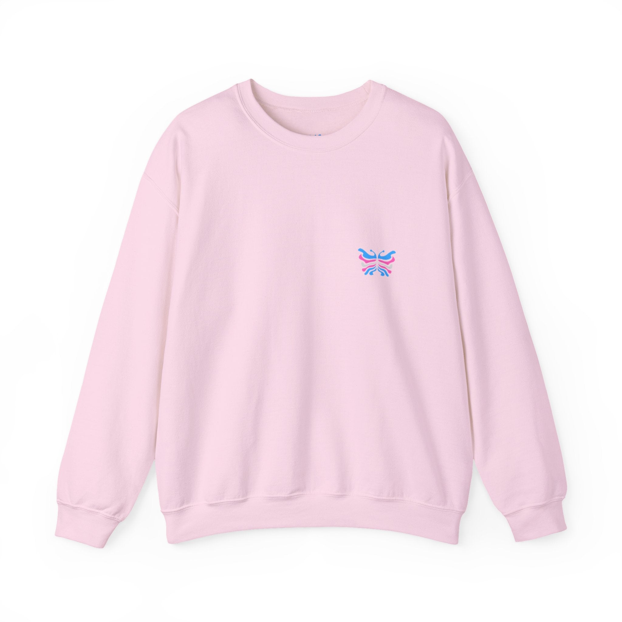 Transcend Logo Crewneck Graphic Long Sleeve Comfy Cotton (Unisex) Soft Pink