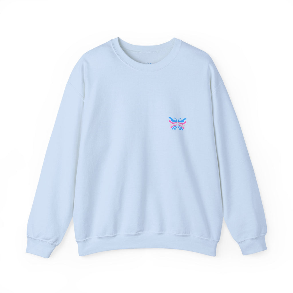 Transcend Logo Crewneck Graphic Long Sleeve Comfy Cotton (Unisex) Light Blue