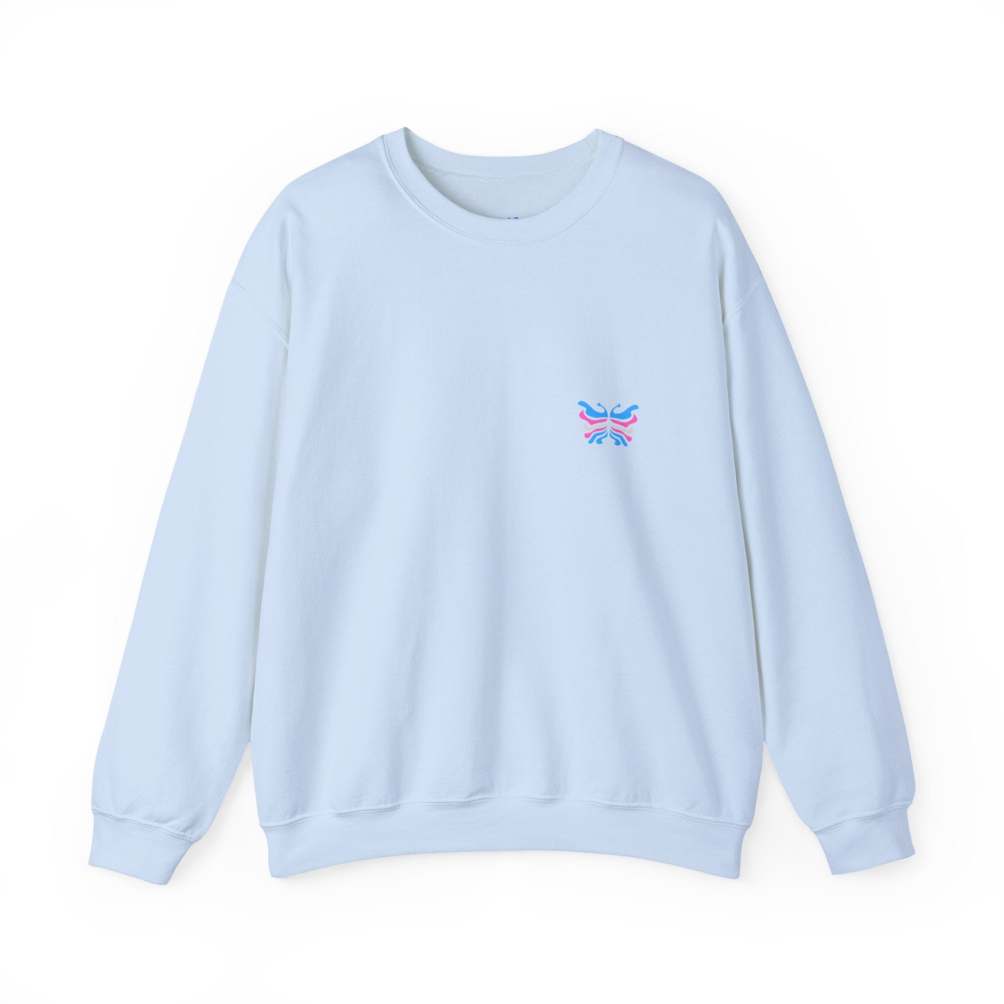 Transcend Logo Crewneck Graphic Long Sleeve Comfy Cotton (Unisex) Light Blue