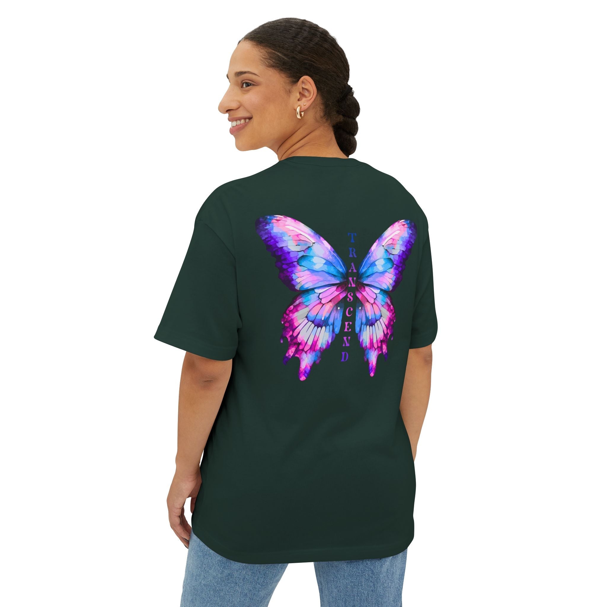Transcend Butterfly Tee – Embrace Your Evolution Graphic (Unisex) Forest Green
