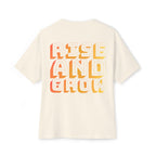 Rise And Grow Garden Transcend Graphic Oversized T-Shirt (Unisex) Natural