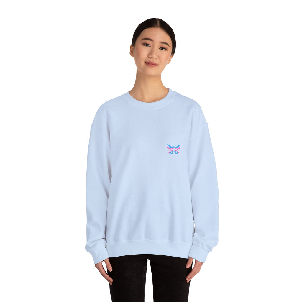 Transcend Logo Crewneck Graphic Long Sleeve Comfy Cotton (Unisex) Light Blue