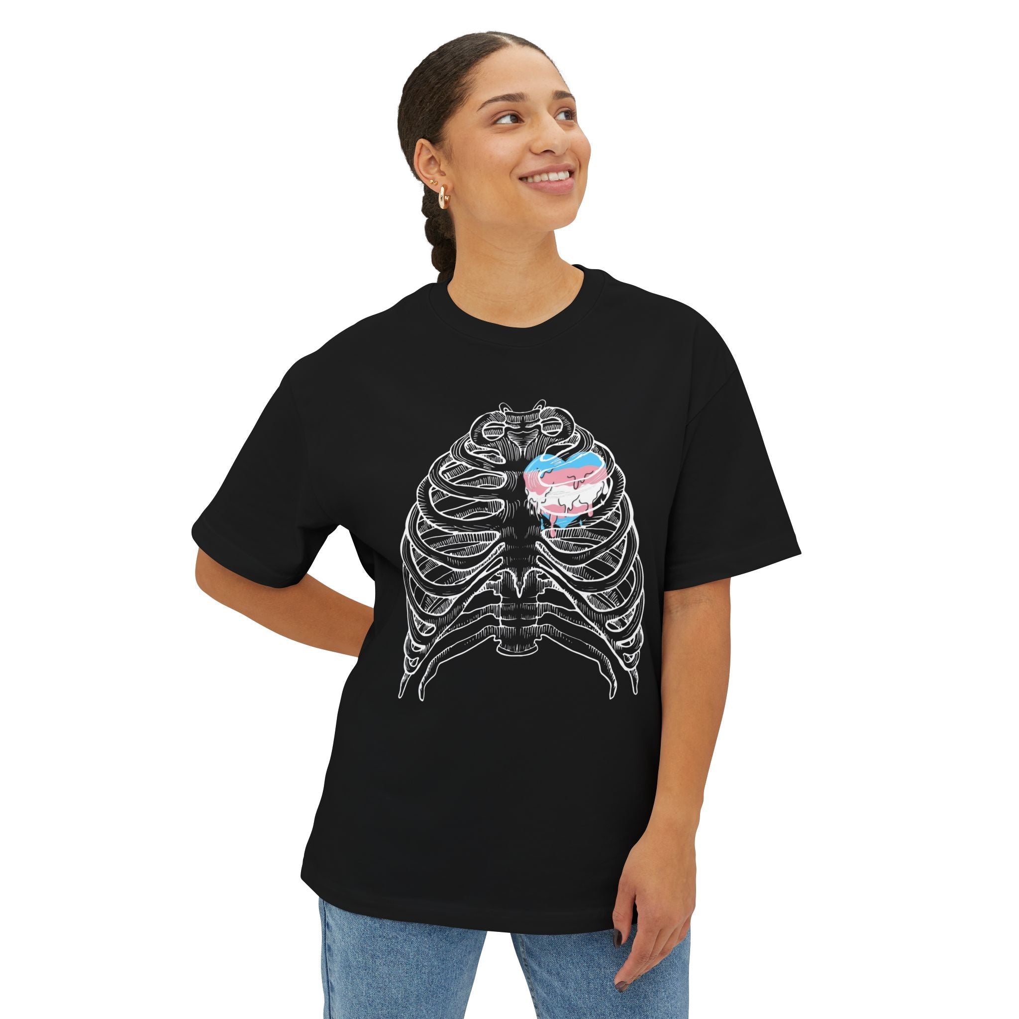 Open Heart Transcend Oversized T-Shirt (Unisex) Black