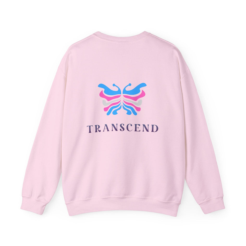 Transcend Logo Crewneck Graphic Long Sleeve Comfy Cotton (Unisex) Soft Pink