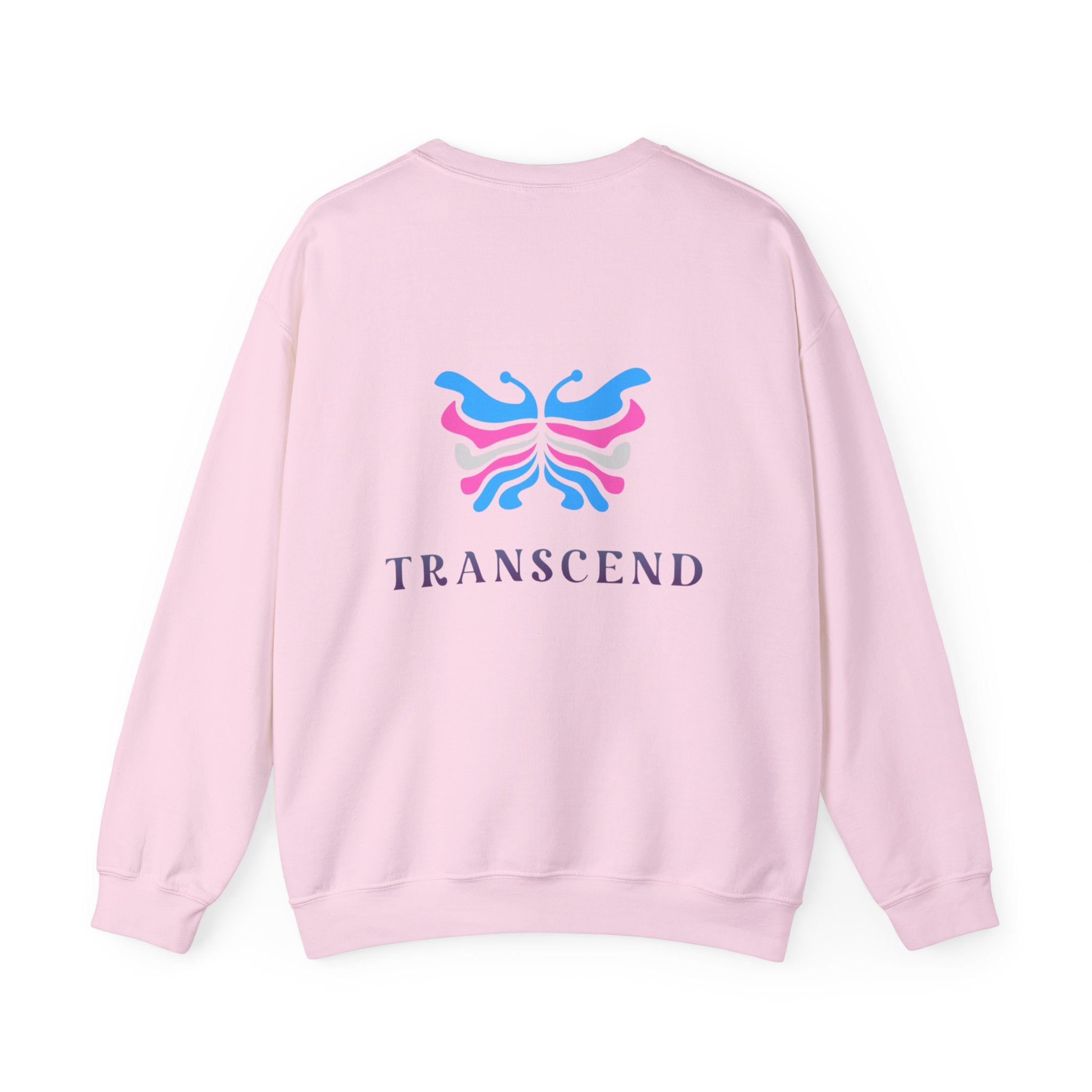 Transcend Logo Crewneck Graphic Long Sleeve Comfy Cotton (Unisex) Soft Pink