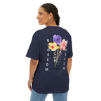 Blossom Floral Tee Shirt Transcend Graphic Oversized Shirt (Unisex) Navy
