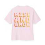 Rise And Grow Garden Transcend Graphic Oversized T-Shirt (Unisex) Soft Pink